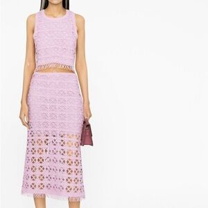 Maje Juliette high-rise Woven Midi Skirt size 38